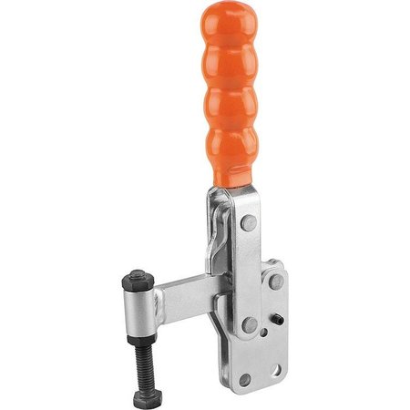 KIPP Toggle Clamp Standard Steel, Vertical Foot, Comp:Plastic, Comp:Orange, M=M10X80 K0056.0350